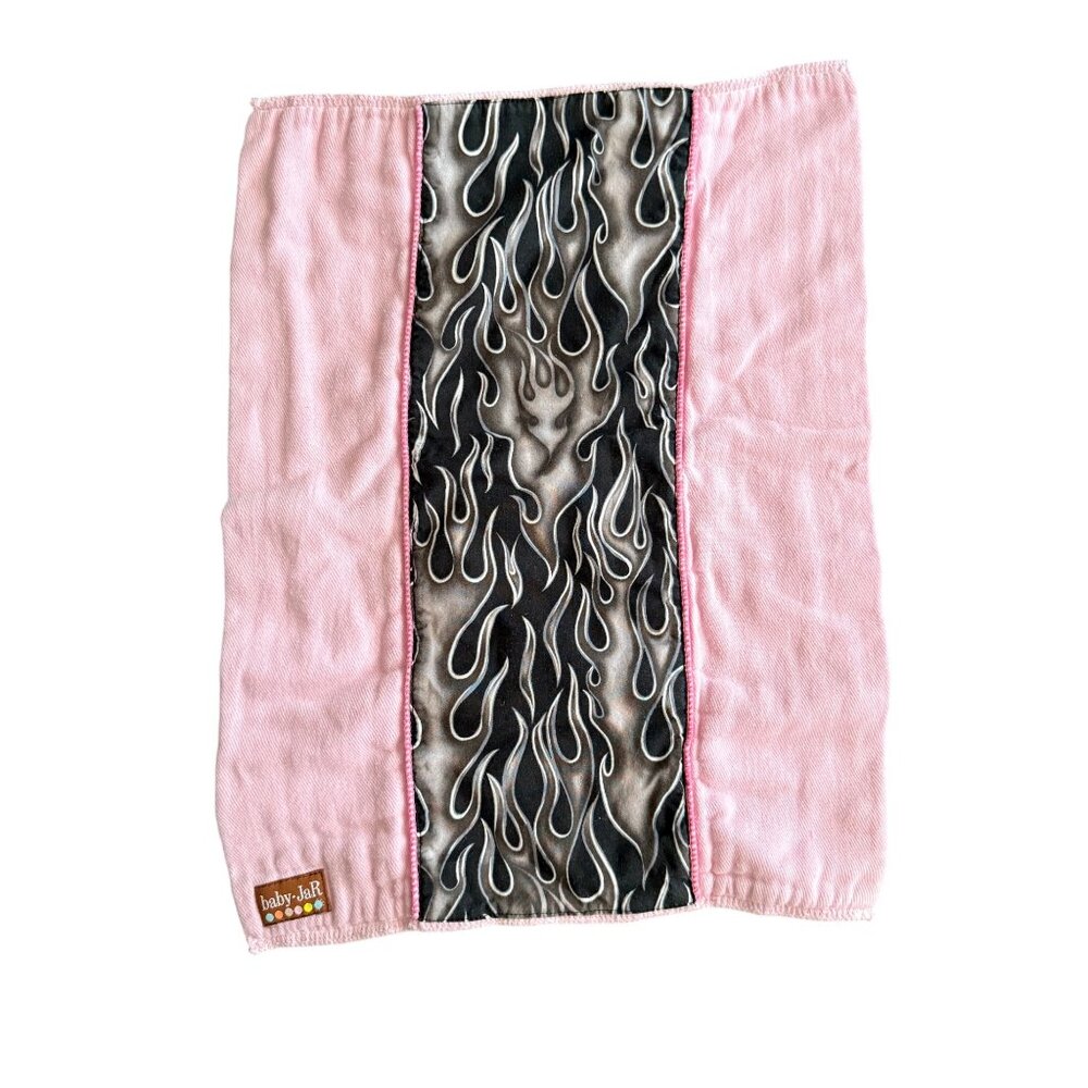 Baby-Jar Pink & Black Flame Design Baby Blanket
